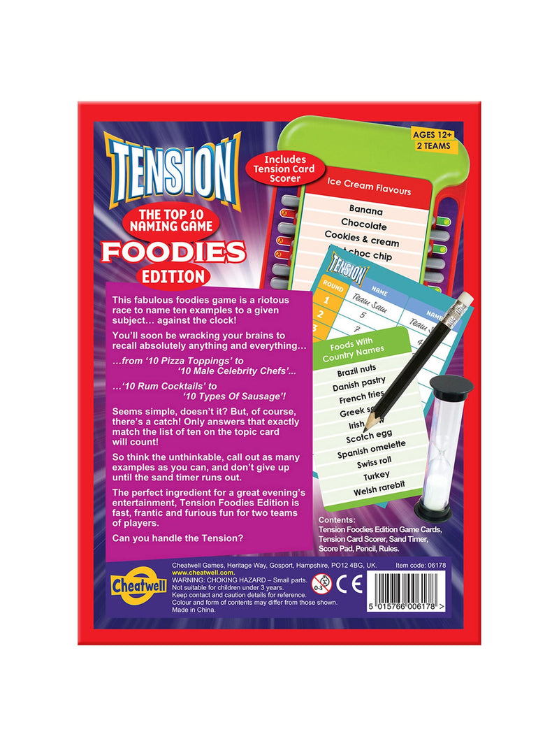 Cheatwell Tension Foodies naming board game, imported from the UK