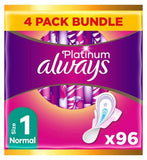 Always Platinum Normal (Size 1) Pads Wings 24 Sanitary Towels x4 Bundle GOODS Boots   