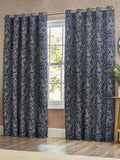 Wylder Bali jacquard eyelet curtains midnight blue, UK version