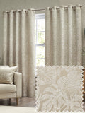 Wylder Natural Beige Bali Jacquard Fully Lined Eyelet Curtains