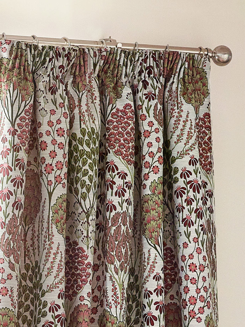 Wylder Rednut Ophelia floral jacquard curtains, UK version