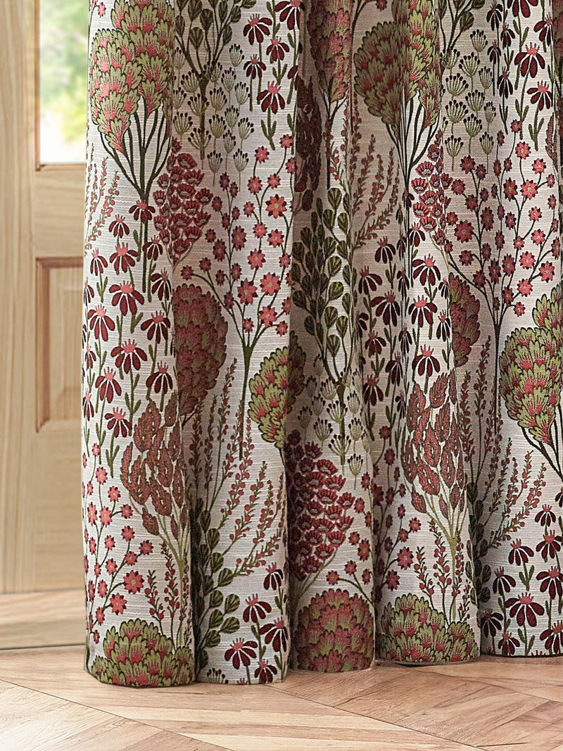 Wylder Rednut Ophelia floral jacquard curtains, UK version