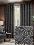 Paoletti Black Gatsby Jacquard Eyelet Curtains