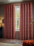 Paoletti Terracotta Gatsby Jacquard eyelet curtains, UK version