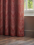 Paoletti Terracotta Gatsby Jacquard eyelet curtains, UK version