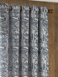 Furn Midnight Blue Winter Woods Fully Lined Chenille Eyelet Curtains