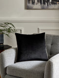 Dark Green Matte Velvet Contrast Pipe Cushion - 50 x 50cm