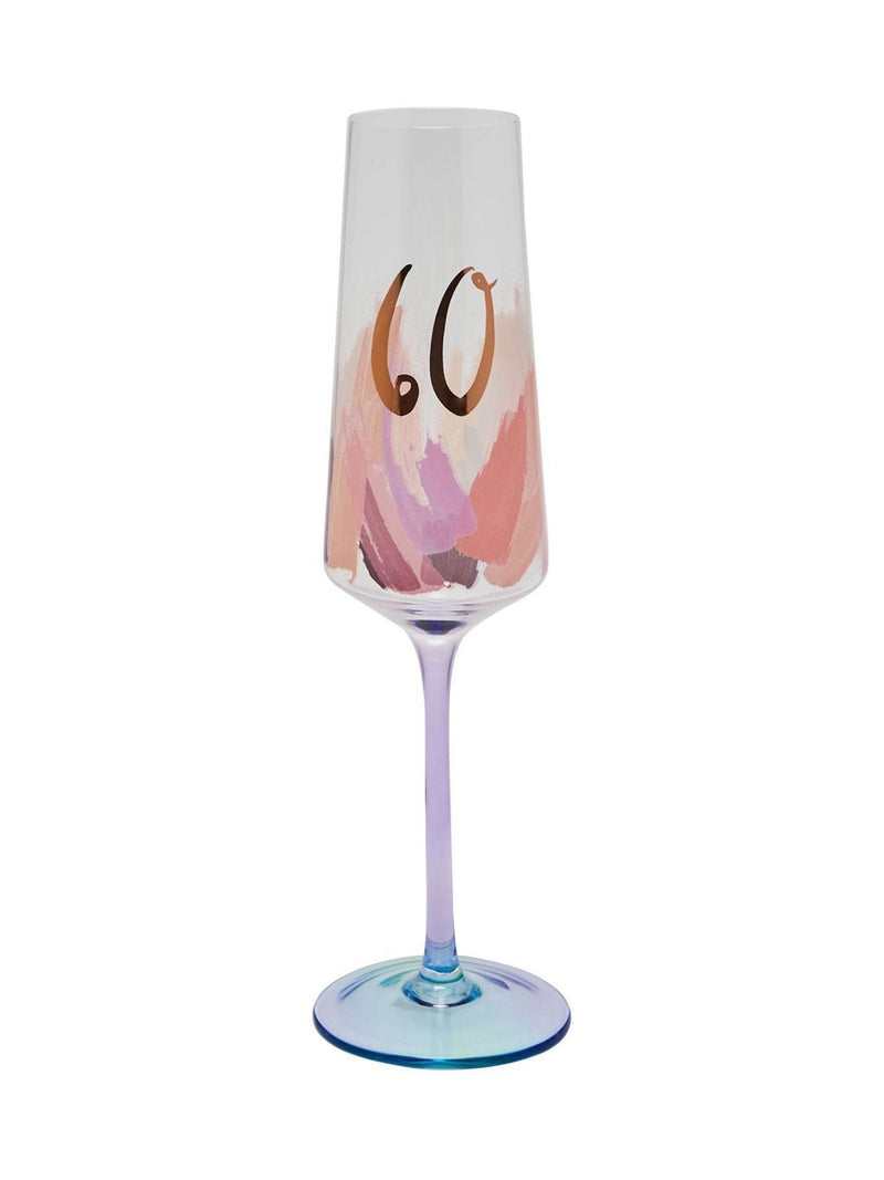 Widdop pink birthday flute with metallic 60 (British brand)