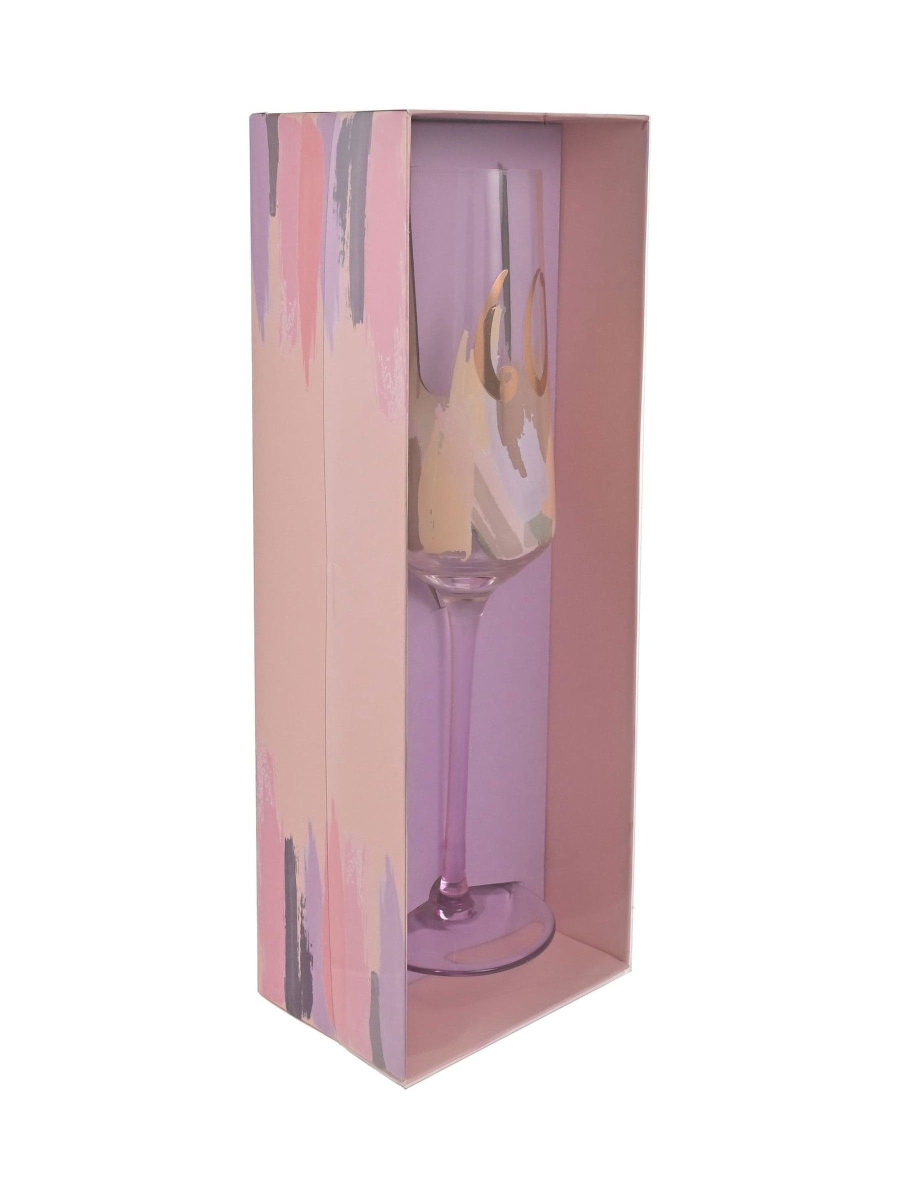 Widdop pink birthday flute with metallic 60 (British brand)