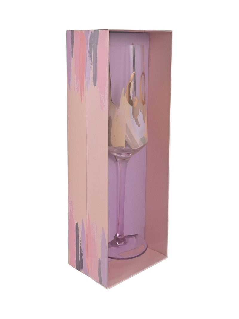 Widdop pink birthday flute with metallic 60 (British brand)