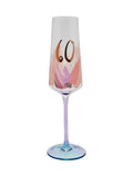 Widdop pink birthday flute with metallic 60 (British brand)