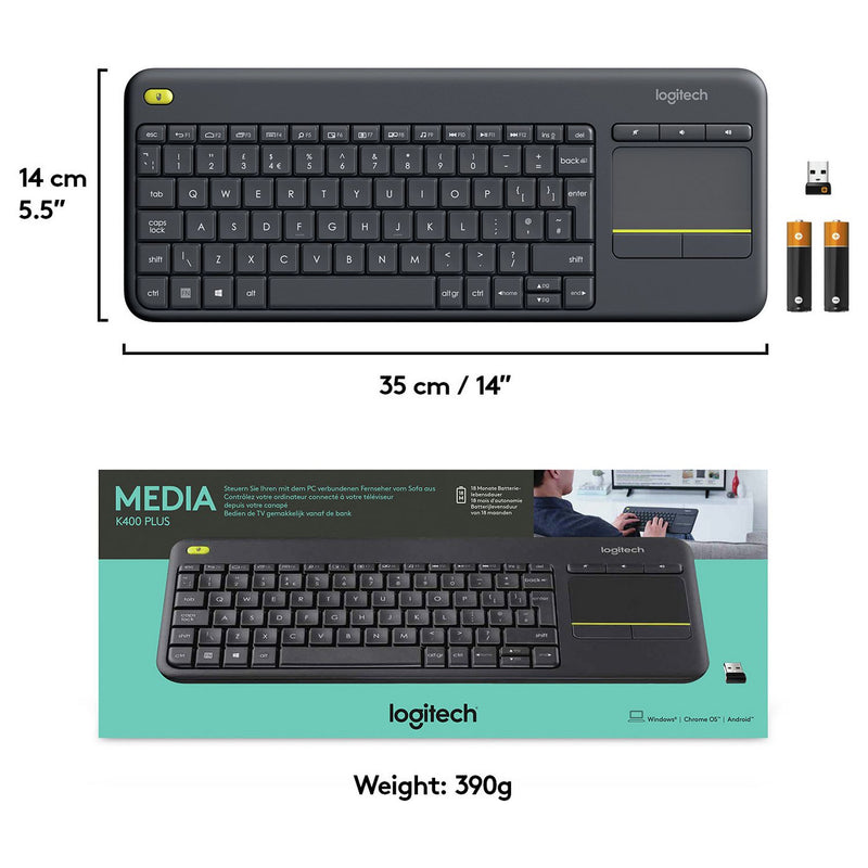 Logitech K400 Plus wireless keyboard (British brand)