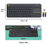 Logitech K400 Plus wireless keyboard (British brand)
