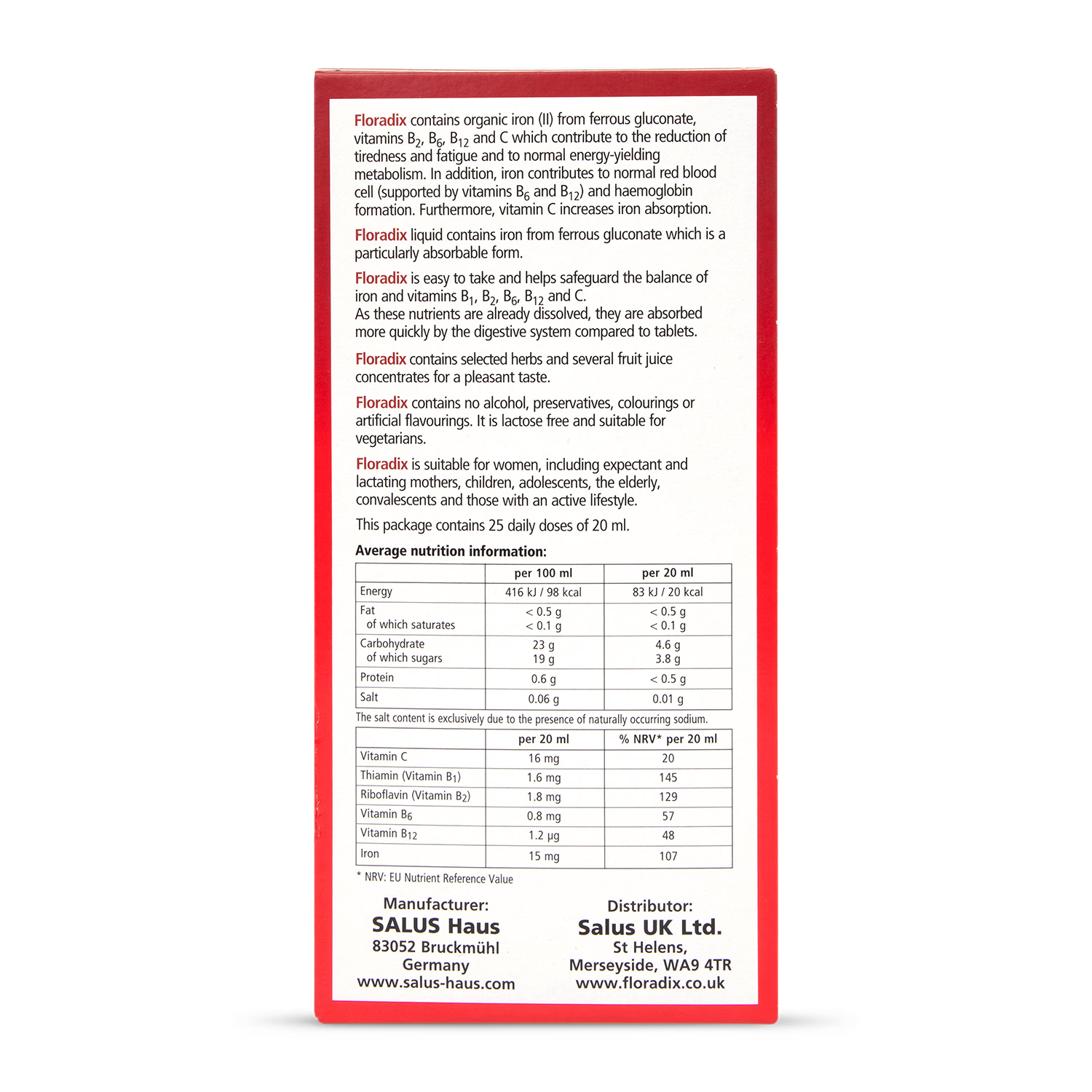 Liquid Iron and Vitamin Formula Supplement 500ml
