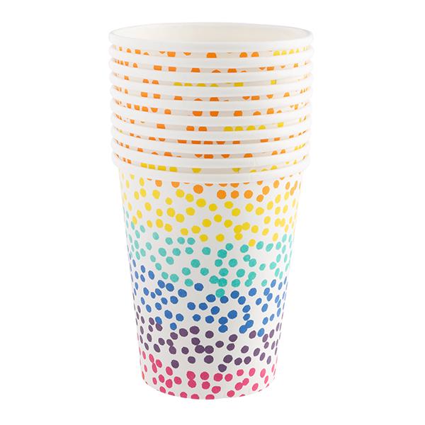 Sainsbury's Home Rainbow Confetti Design Cups 10pk