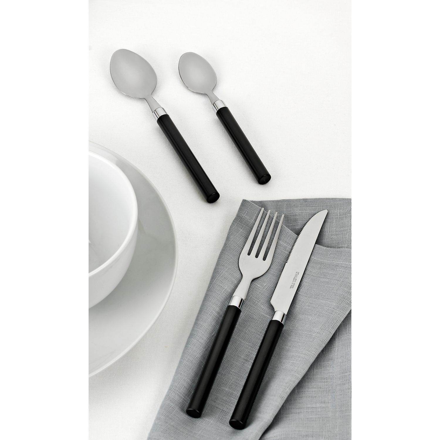 Argos Home 16 piece cutlery set black stainless steel, UK version