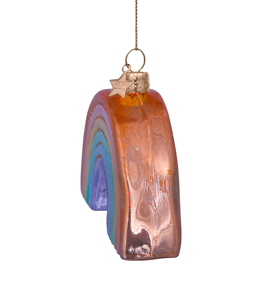 Hand-Painted Glass Rainbow Tree Ornament 6x8x2cm