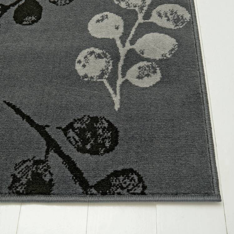 Homemaker Pod Leaf Grey Cut Pile Rug 120x160cm, UK version