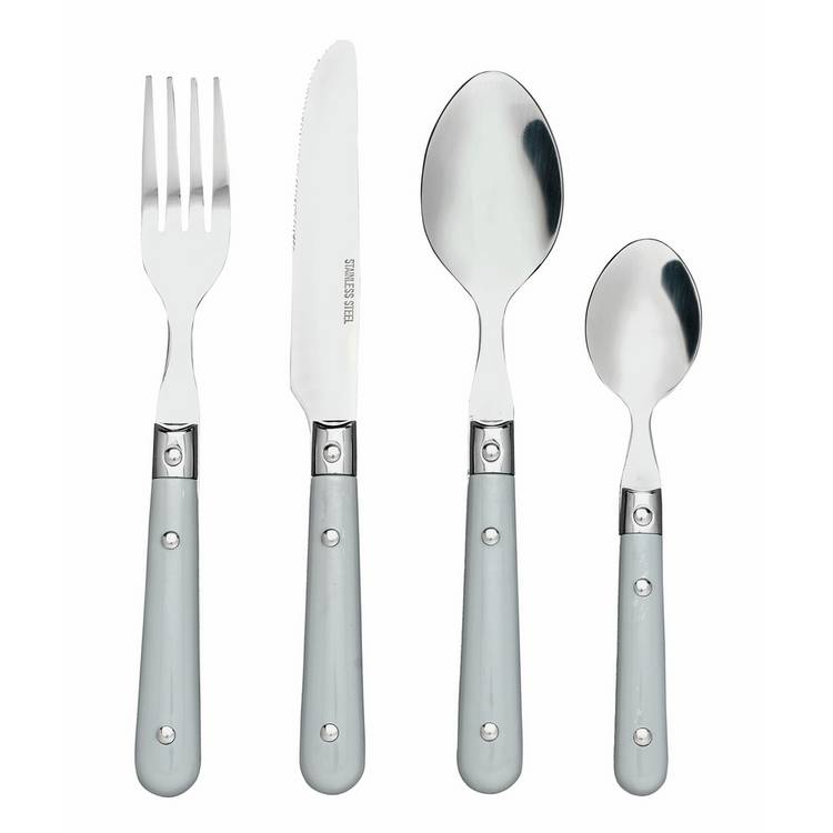 Argos Home 16-piece bistro cutlery set grey (British brand)