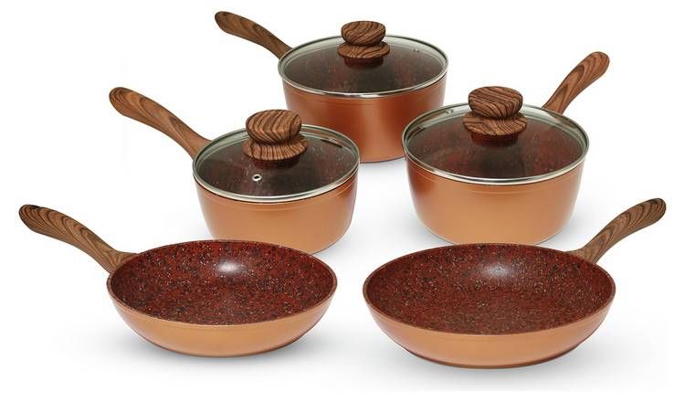 JML Copper Stone Pan 5 Piece Pan Set GOODS Argos