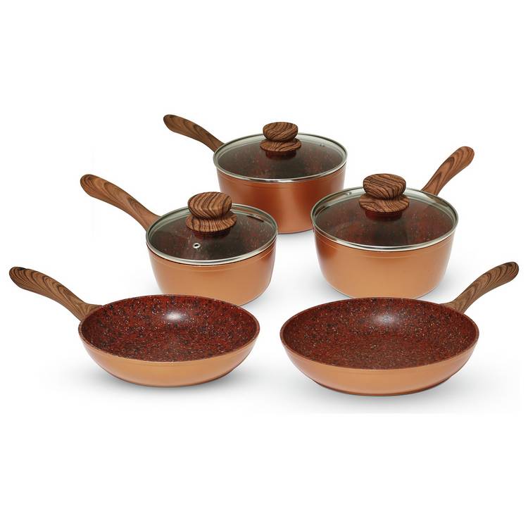 JML Copper Stone 5-Piece Pan Set - British product