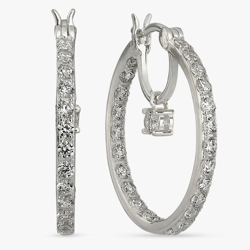 Revere double hoop cubic zirconia earrings 25.3mm - British product