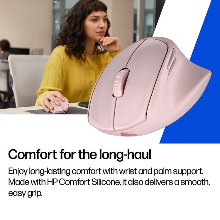 HP 720M Tilt Ergonomic Wireless Mouse pink, UK version