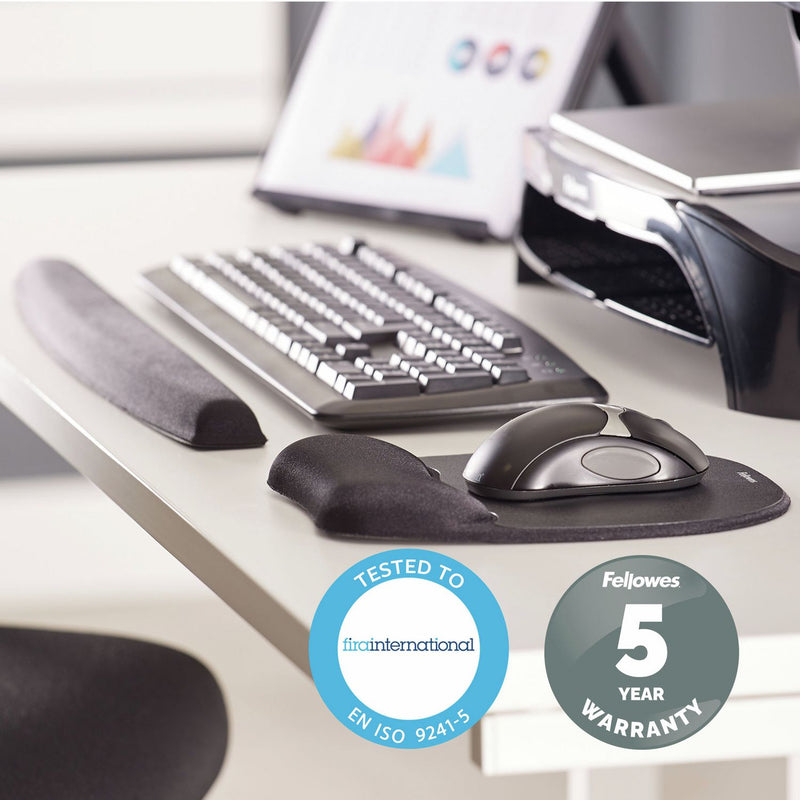 Fellowes memory foam keyboard wrist rest black (British brand)