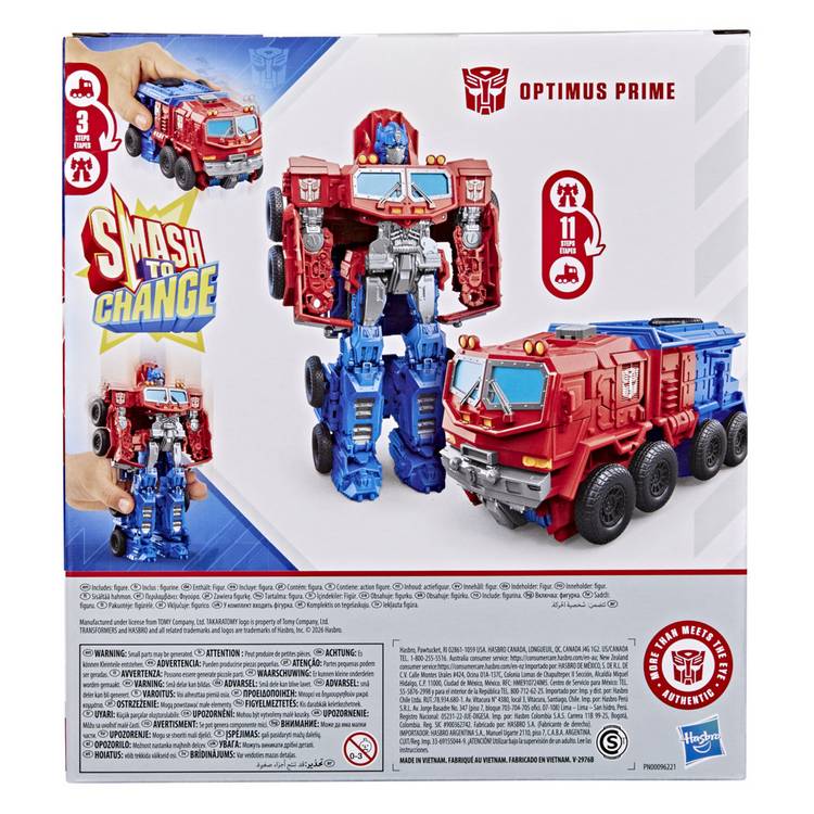 Transformers Smash Changers Optimus Prime 9-inch toy, imported from the UK