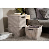 Strata storage baskets set of 3 with lids mocha, UK version
