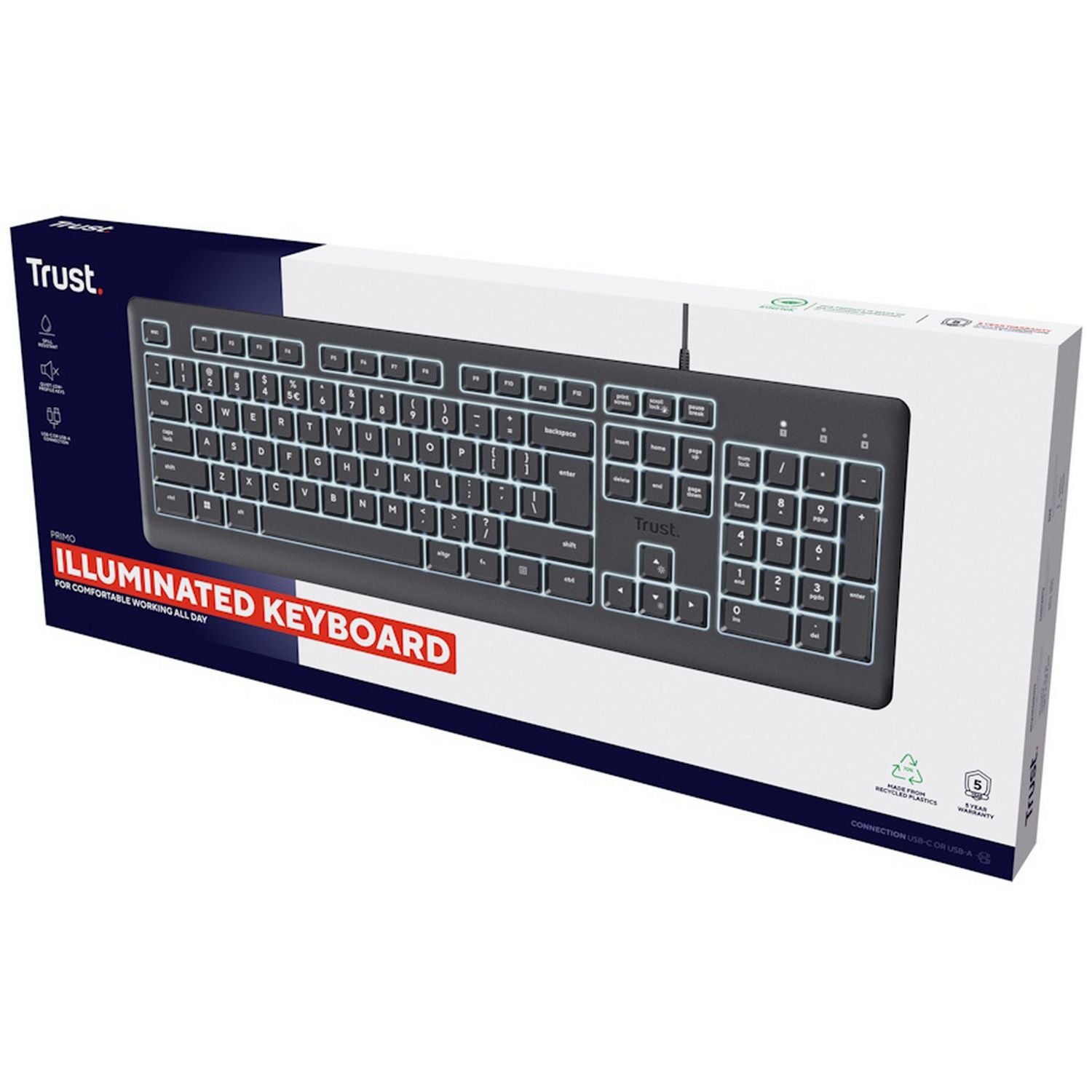 Trust Primo Illuminated Wired Keyboard - British product
