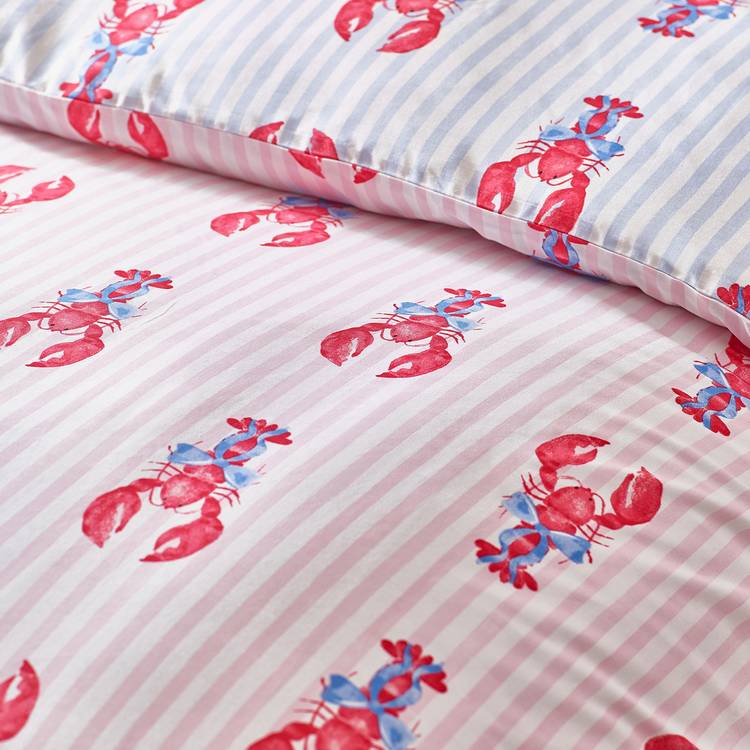 Sassy B Lobster Stripe Pink bedding set single, imported from the UK