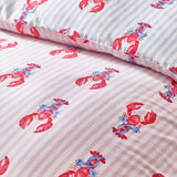 Sassy B Lobster Stripe Pink bedding set single, imported from the UK