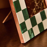 Habitat checkered green resin picture frame 5x5 inches (British brand)