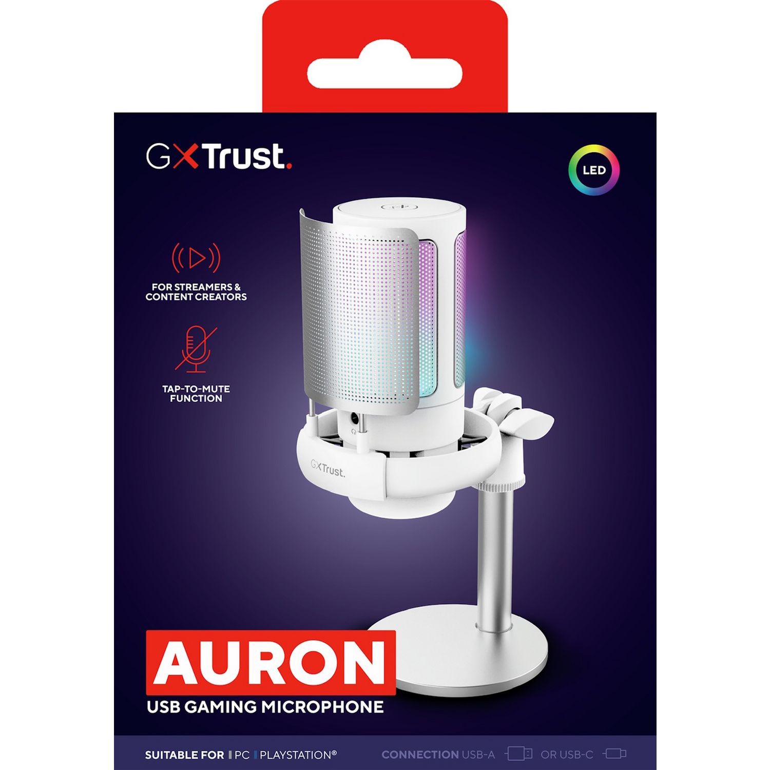 GXTrust Auron USB gaming microphone white, imported from the UK
