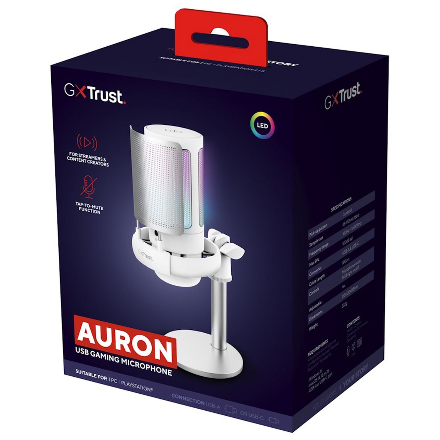GXTrust Auron USB gaming microphone white, imported from the UK