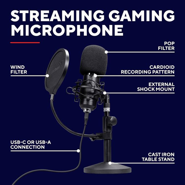 GXTrust Emita II streaming microphone (British brand)