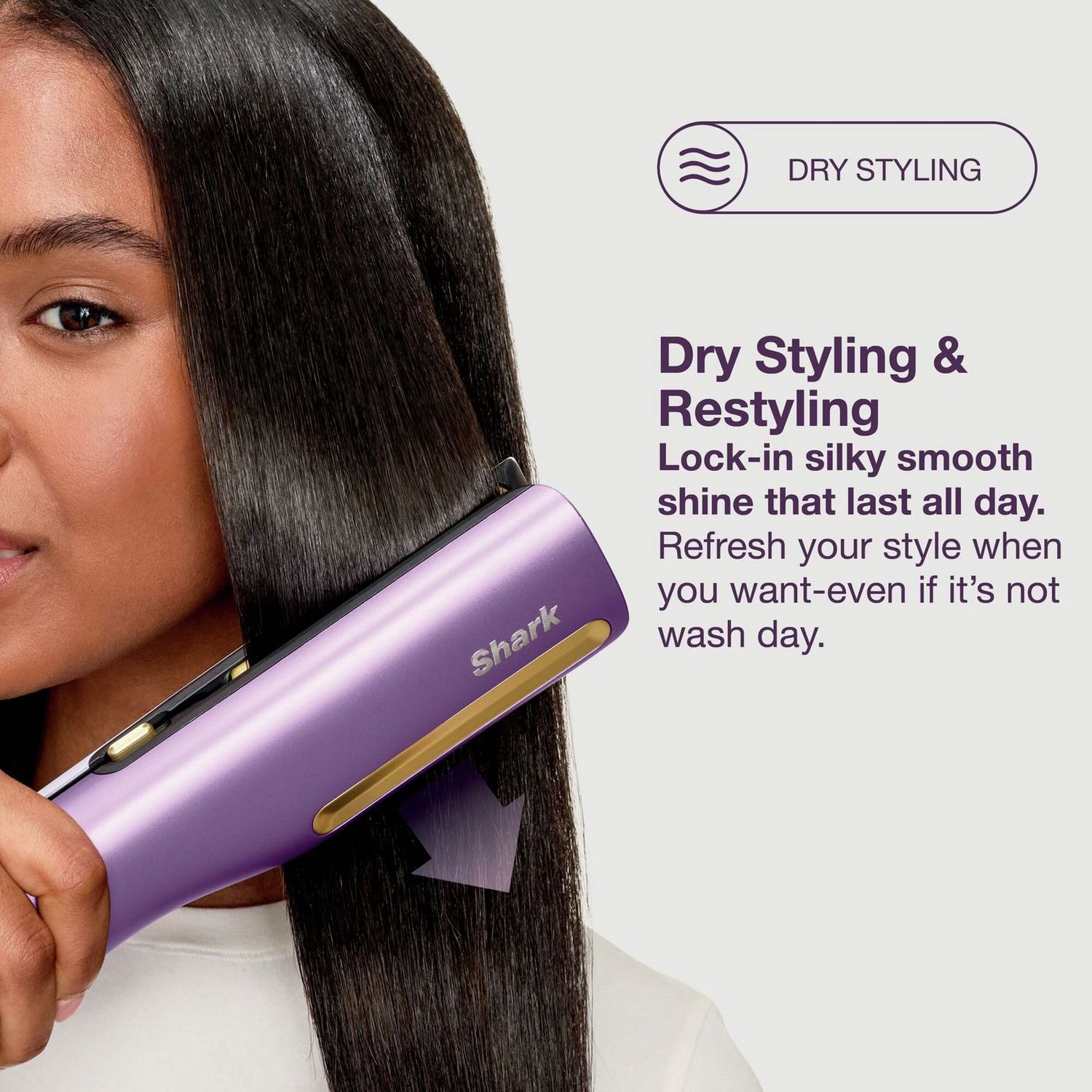 Shark SilkiPro Straight hair styler Plum Satin, UK version