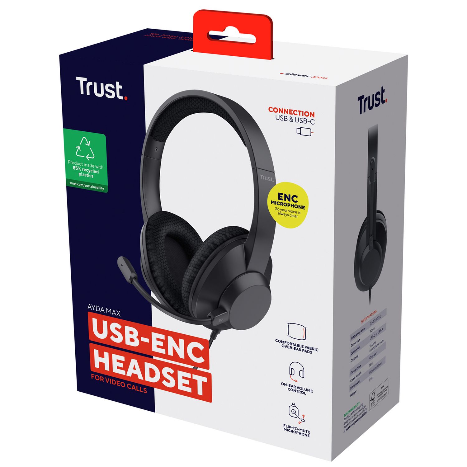 Trust Ayda Max PC Headset black - British product