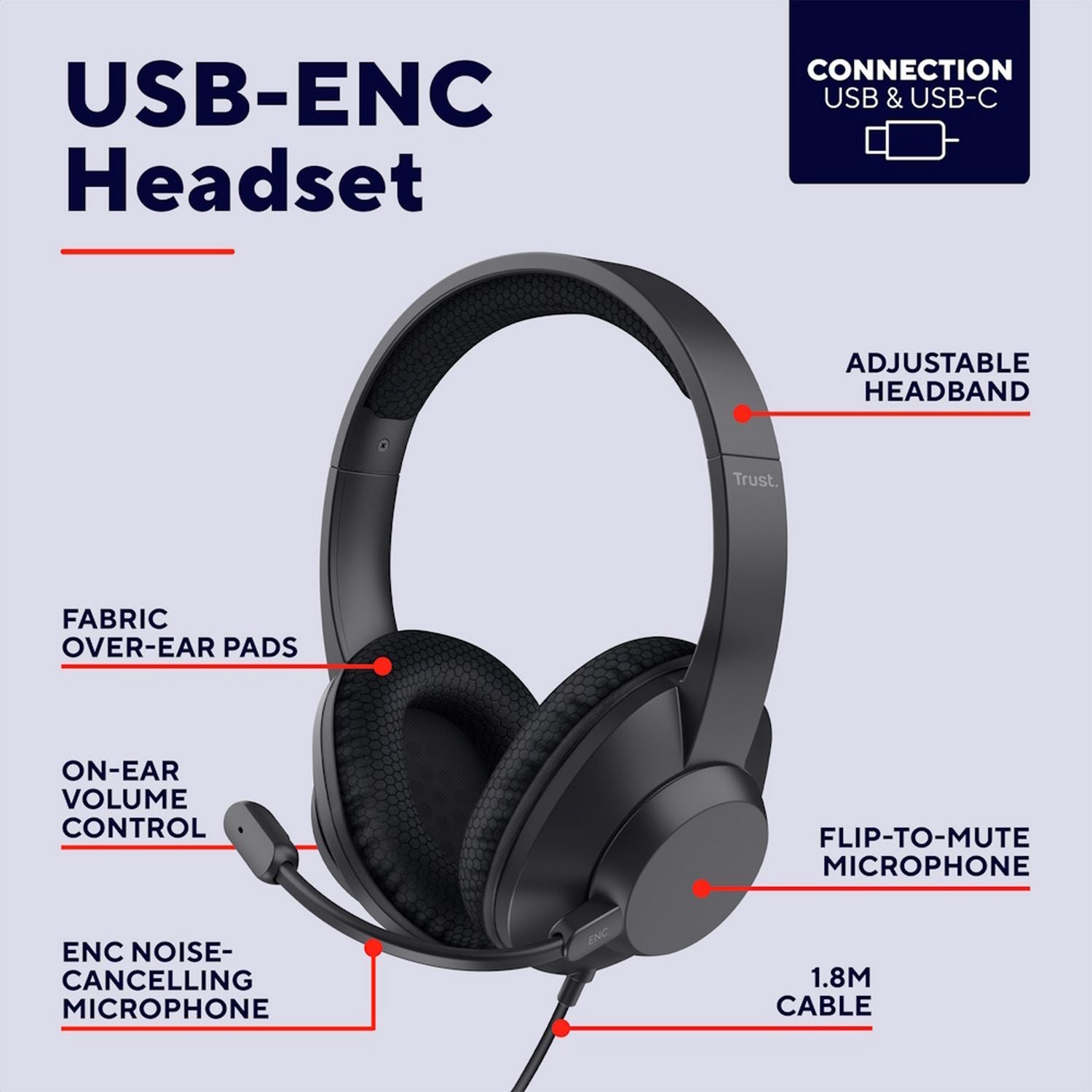 Trust Ayda Max PC Headset black - British product