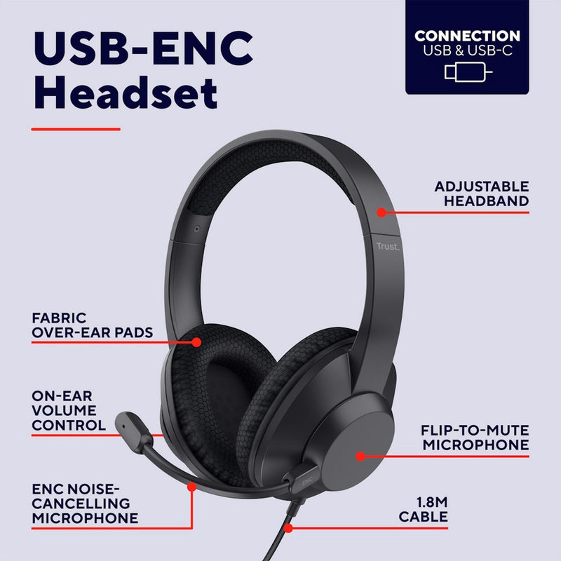 Trust Ayda Max PC Headset black - British product