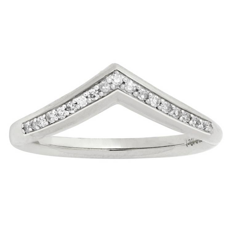 Revere 9ct white gold diamond wedding ring 0.10ct (British brand)