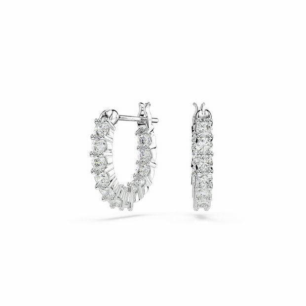 Swarovski hoop earrings white crystal stones 15mm (British brand)