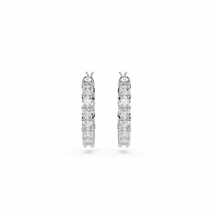 Swarovski hoop earrings white crystal stones 15mm (British brand)