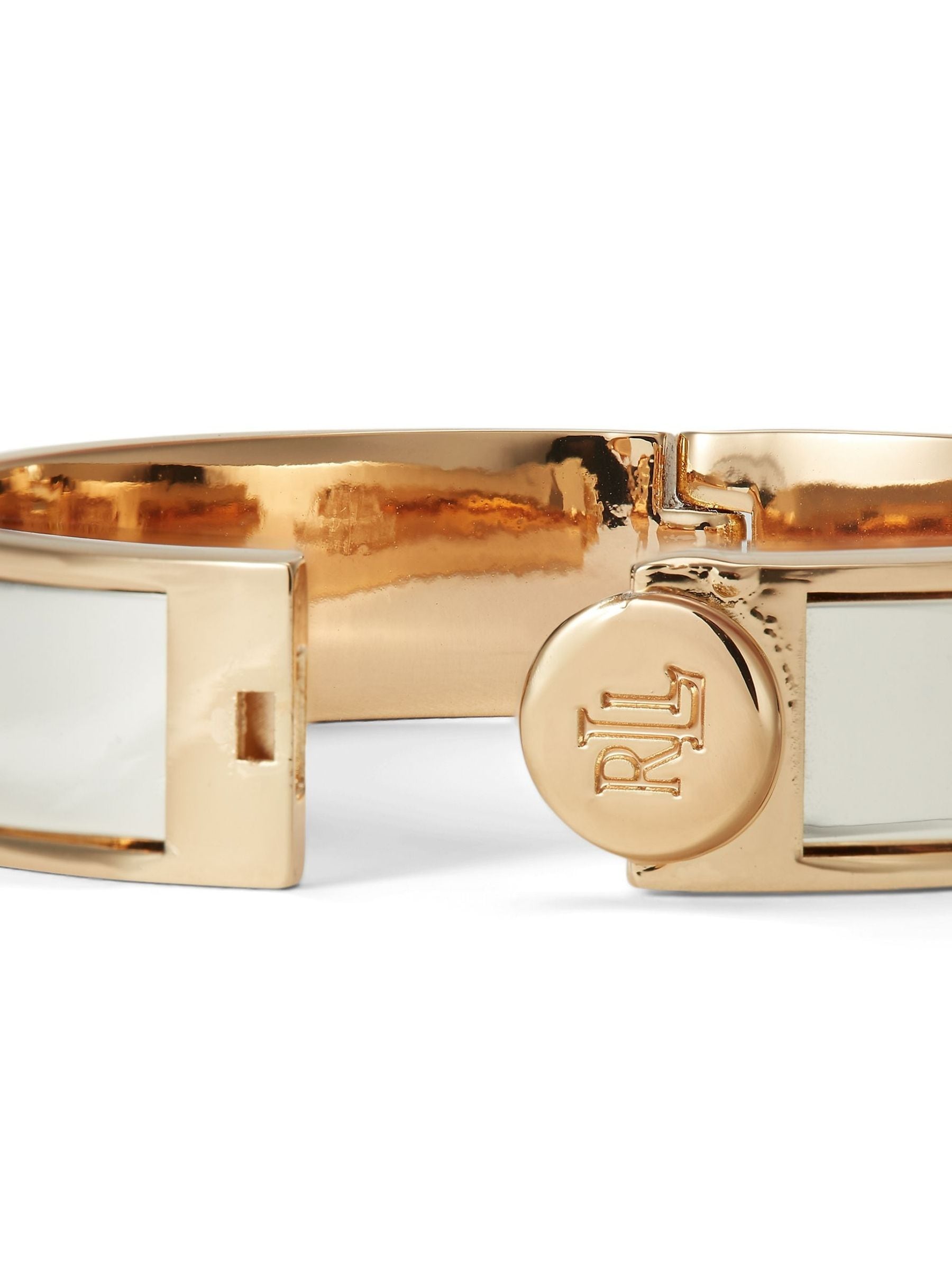 Lauren Ralph Lauren gold tone crest bangle, UK version