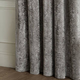 Paoletti Lustre Velvet eyelet curtains pewter 117x137cm - British product