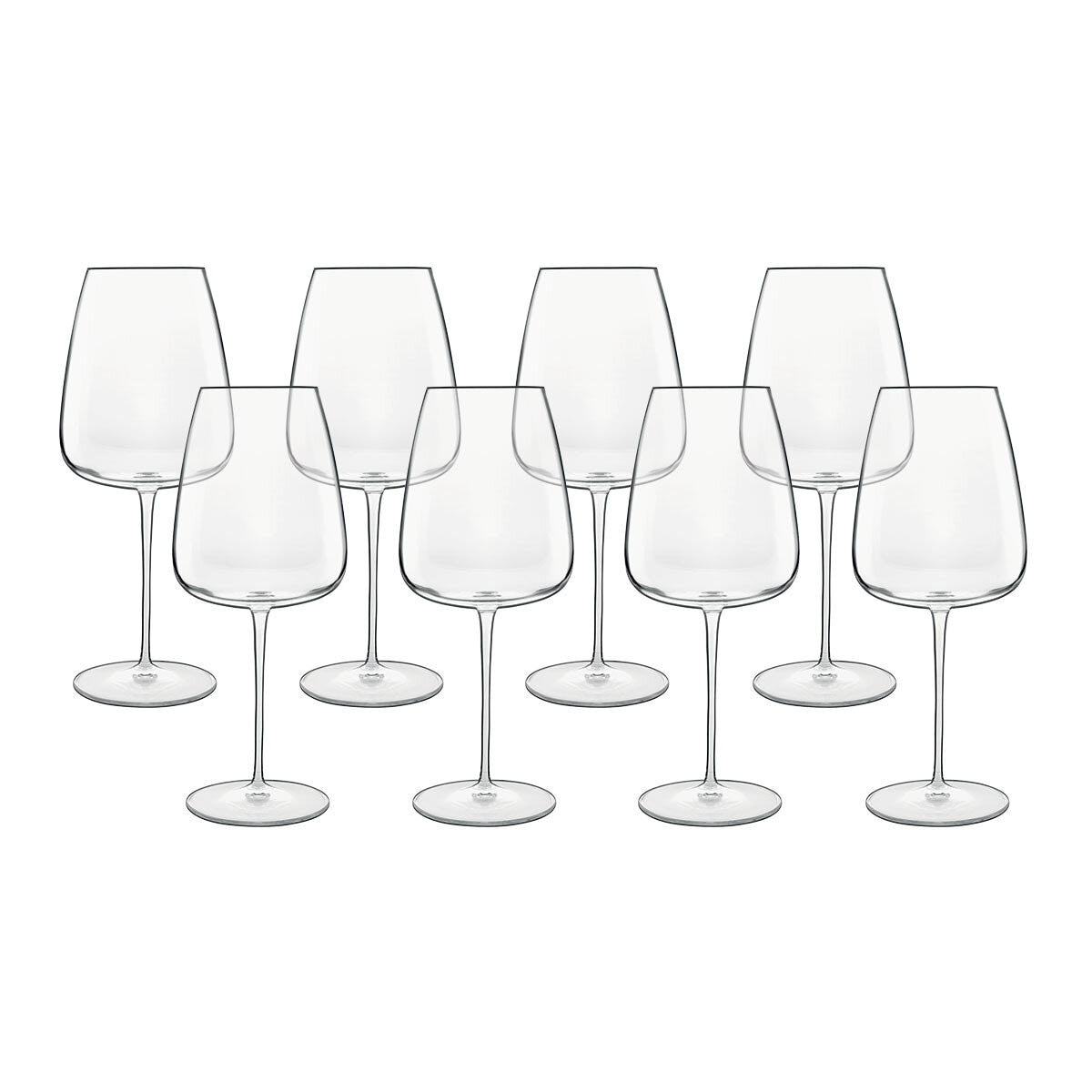 Luigi Bormioli crystal Bordeaux glasses 8 pack, imported from the UK