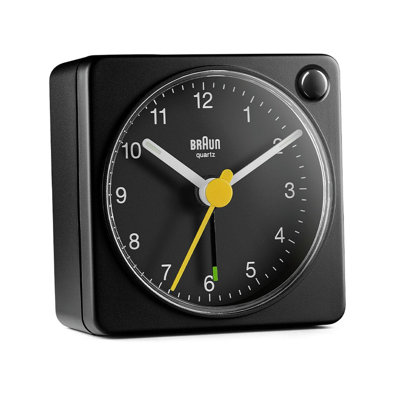 Braun analogue travel alarm clock black (British brand)