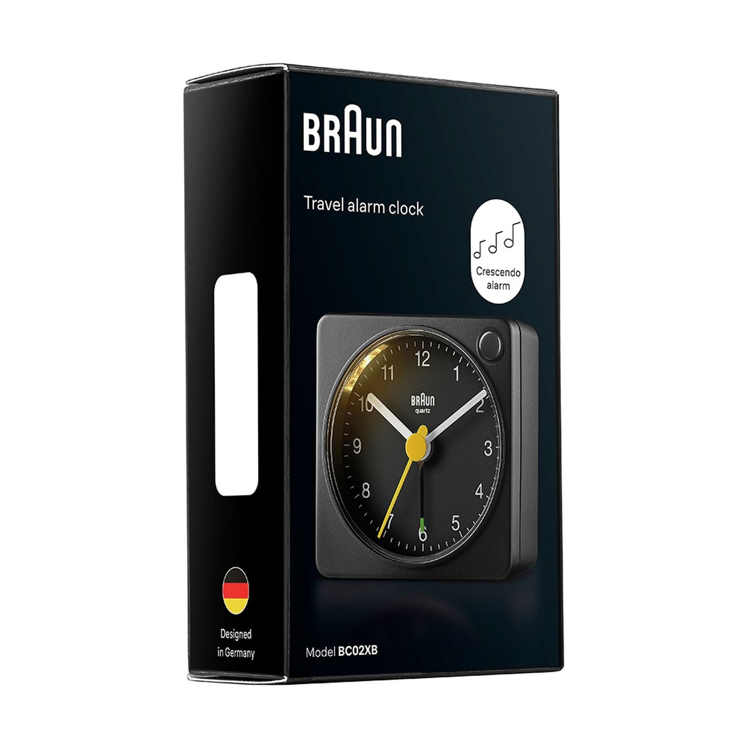 Braun analogue travel alarm clock black (British brand)