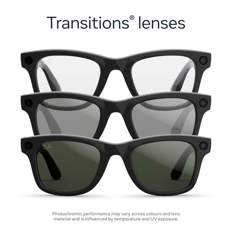 Ray-Ban Meta Wayfarer Gen 2 glasses black transitions green (British brand)